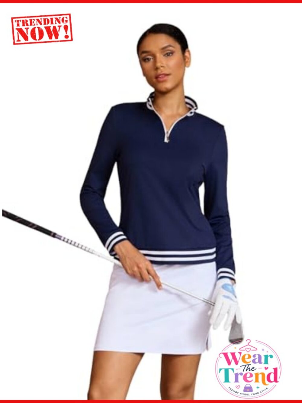 ACEGOLFS Women's Golf Polo Long Sleeve Quarter Zip Pullover UPF 50+ Rash Guard